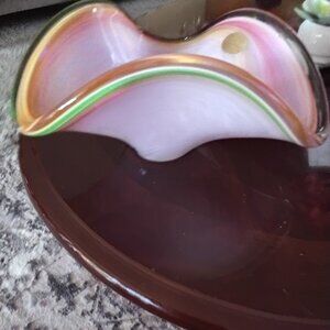 Murano Multicolor Swirl Glass Vase